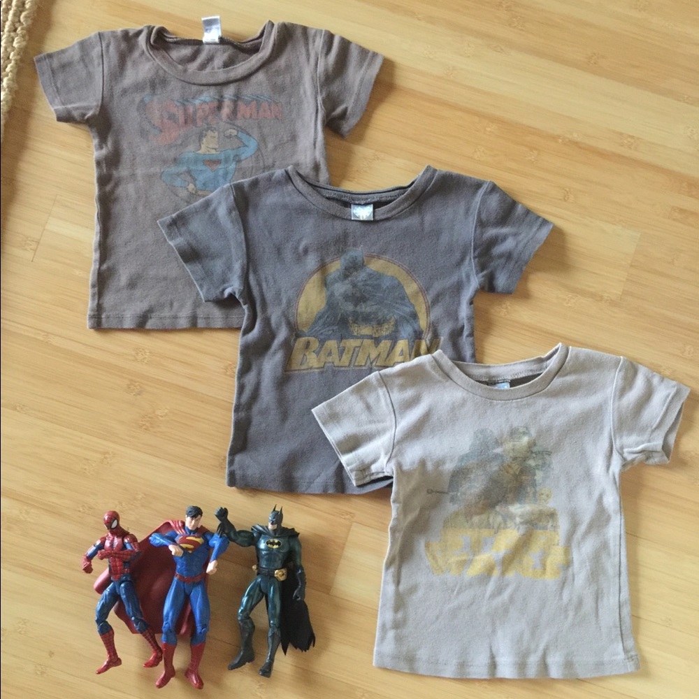 Toddler superhero vintage tees